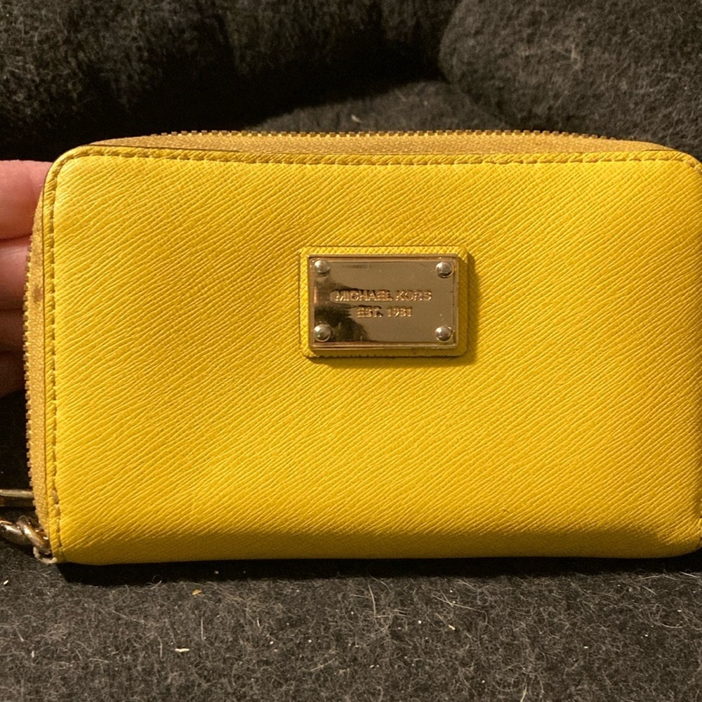Very rare Michael Kors yellow wristlet